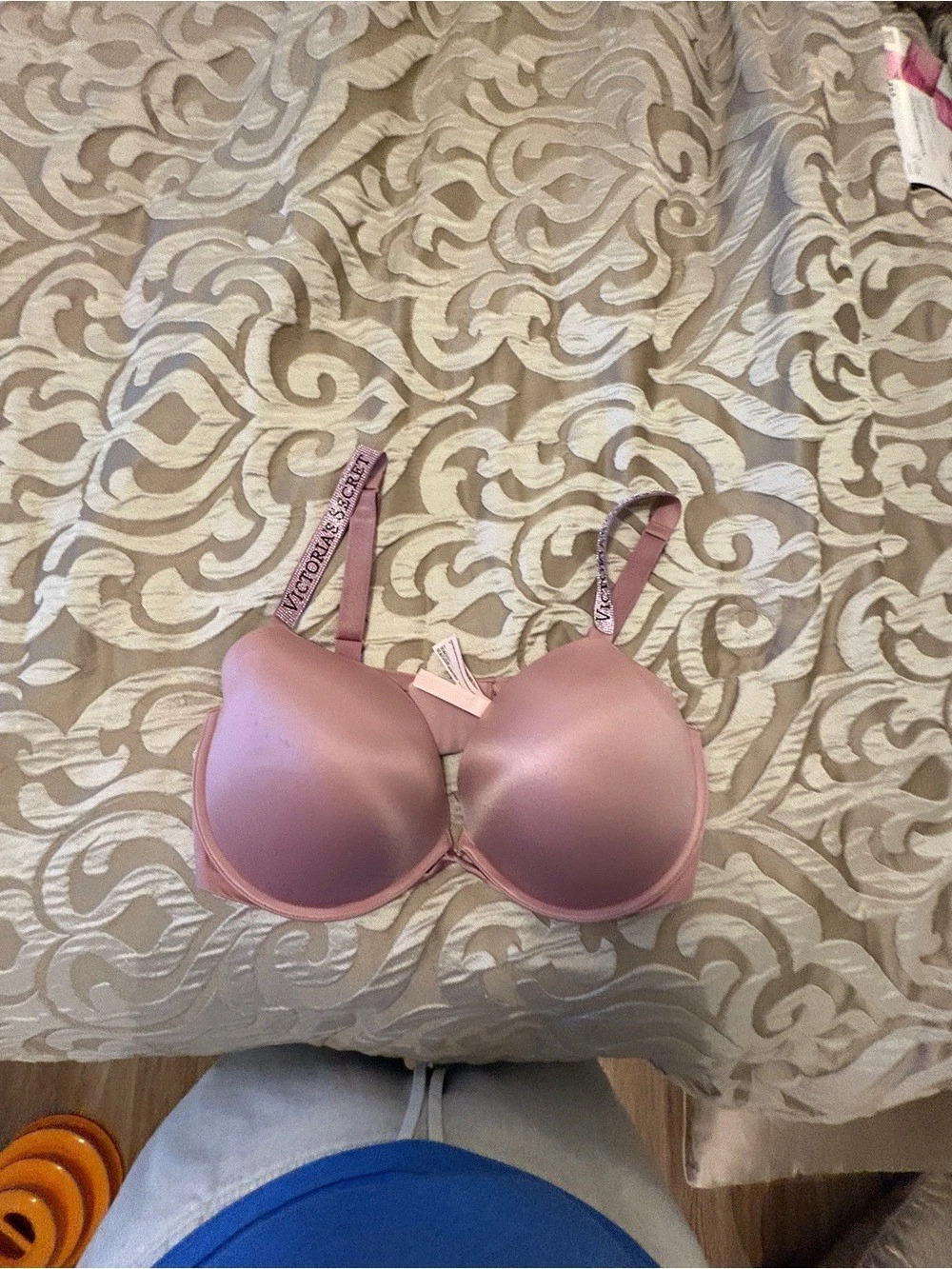 Victoria's Secret Very Sexy Logo Shine Strap Push-Up Bra Pink 38DDD/F